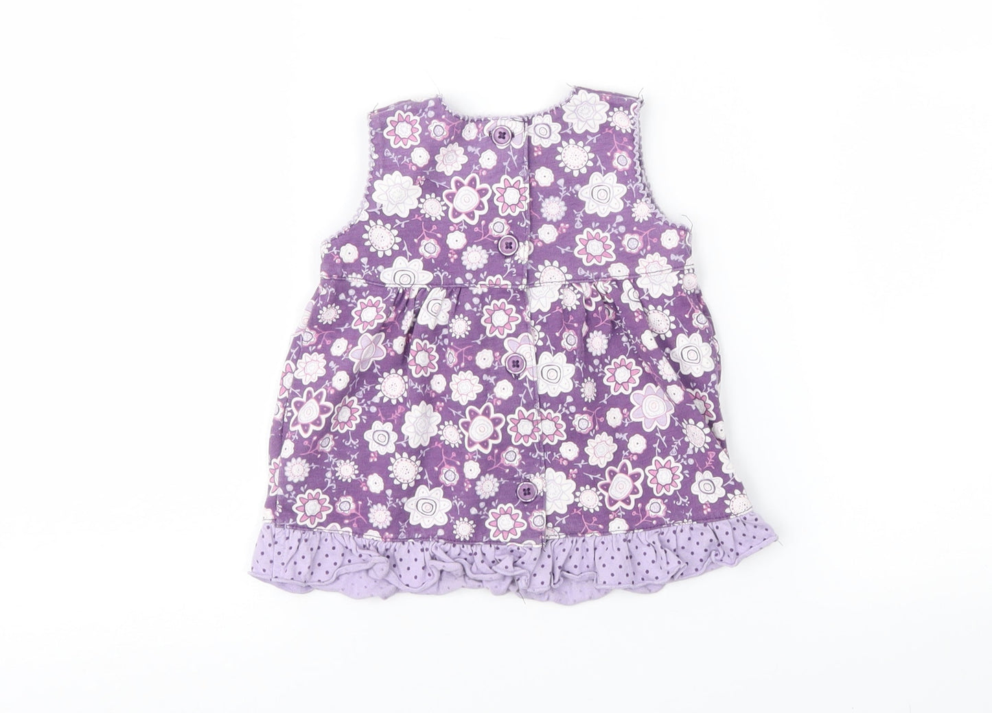 Matalan Girls Purple Floral  Fit & Flare  Size 3-6 Months