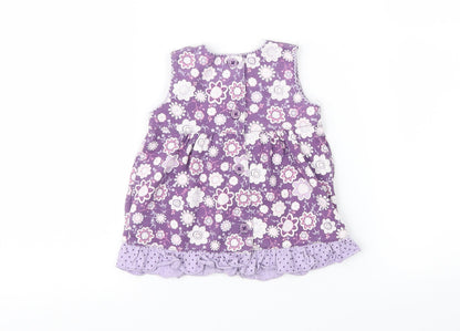 Matalan Girls Purple Floral  Fit & Flare  Size 3-6 Months