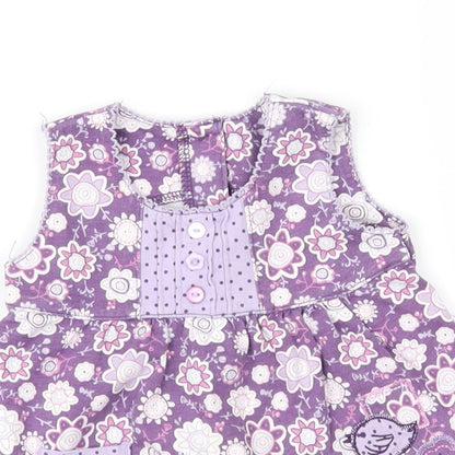 Matalan Girls Purple Floral  Fit & Flare  Size 3-6 Months