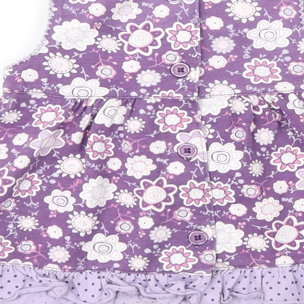Matalan Girls Purple Floral  Fit & Flare  Size 3-6 Months