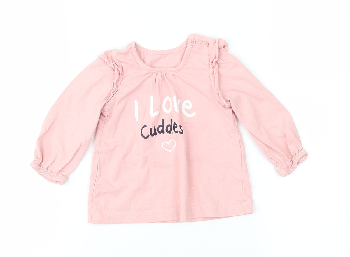 Matalan Girls Pink   Basic T-Shirt Size 3-6 Months