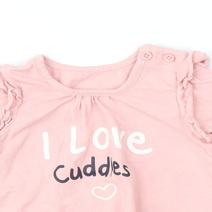 Matalan Girls Pink   Basic T-Shirt Size 3-6 Months