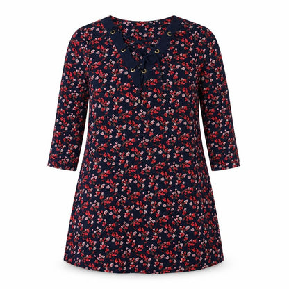 Bonmarché Womens Blue Floral A-Line Size 12