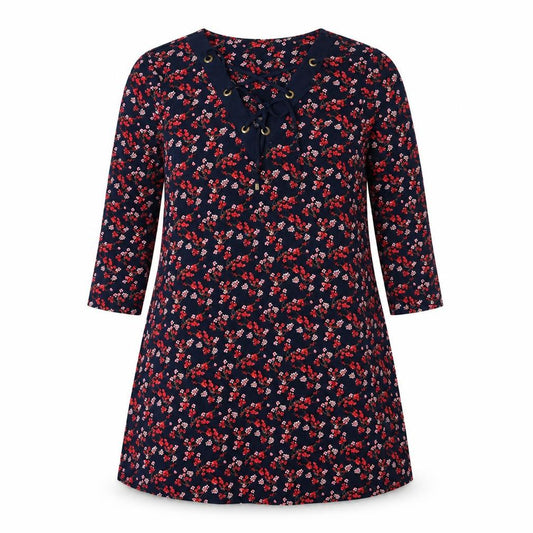 Bonmarché Womens Blue Floral A-Line Size 12