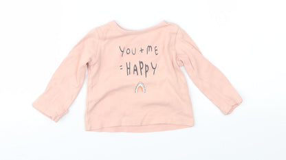 George Girls Pink   Basic T-Shirt Size 6-9 Months