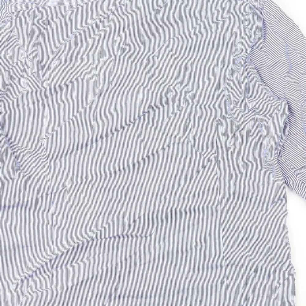 REMUS Mens Blue Striped   Button-Up Size 15.5