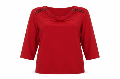 Womens UK Size L Anna rose Red Basic T-Shirt