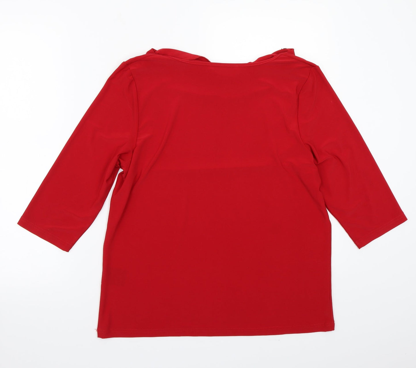 Womens UK Size L Anna rose Red Basic T-Shirt