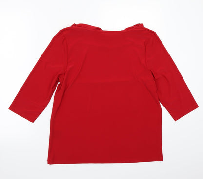 Womens UK Size L Anna rose Red Basic T-Shirt