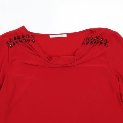 Womens UK Size L Anna rose Red Basic T-Shirt