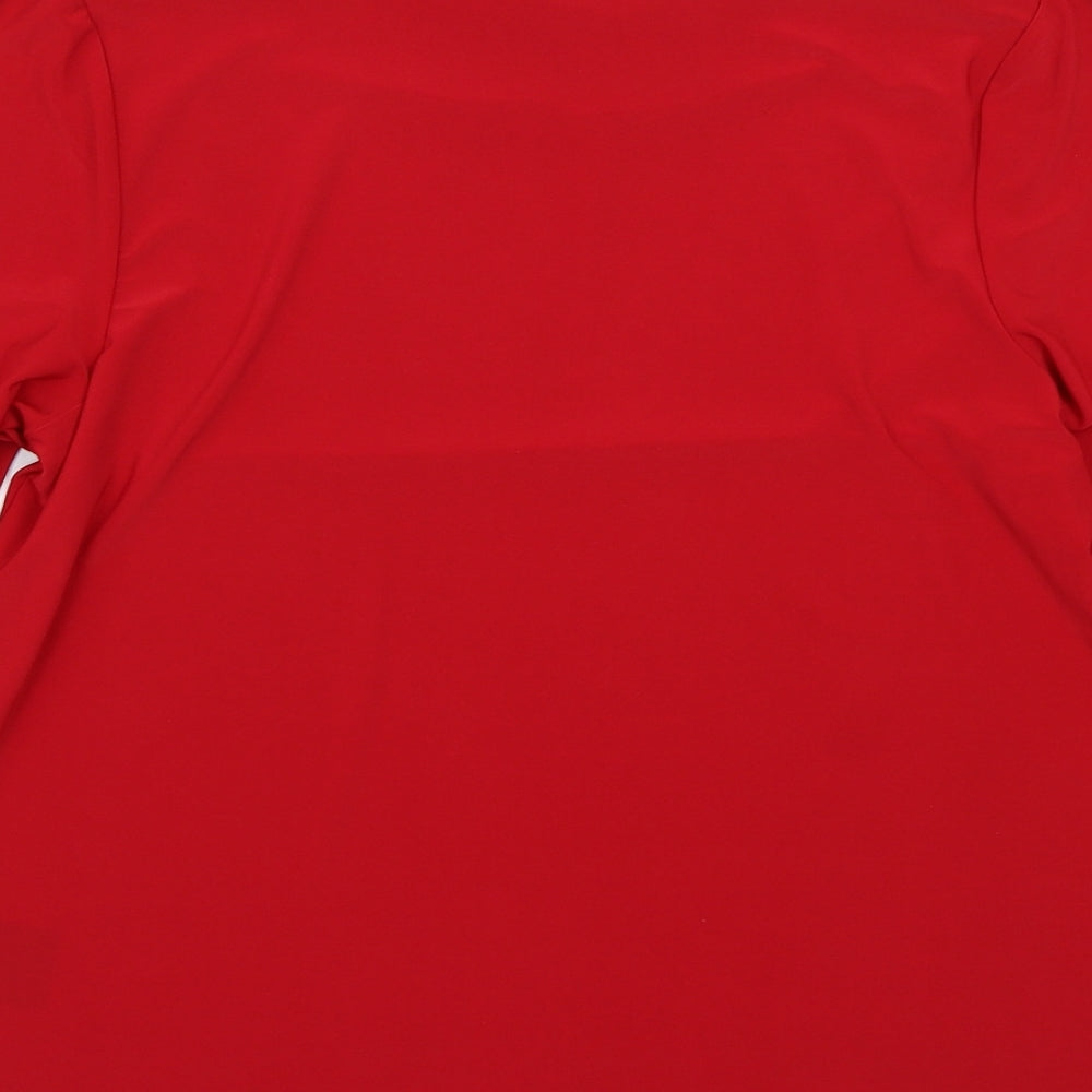 Womens UK Size L Anna rose Red Basic T-Shirt