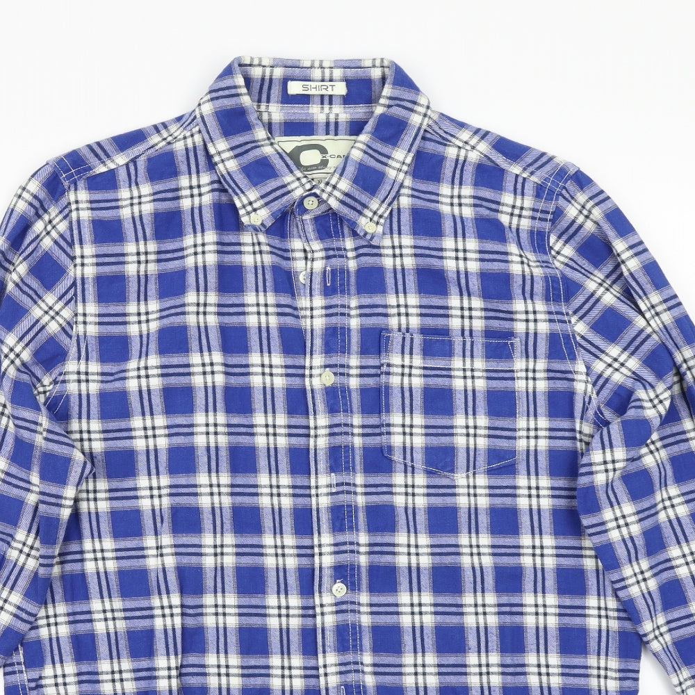 Xcape Mens Blue Check   Button-Up Size XL