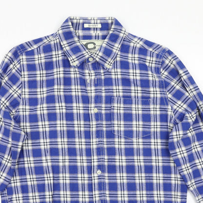 Xcape Mens Blue Check   Button-Up Size XL