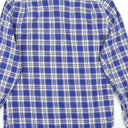 Xcape Mens Blue Check   Button-Up Size XL