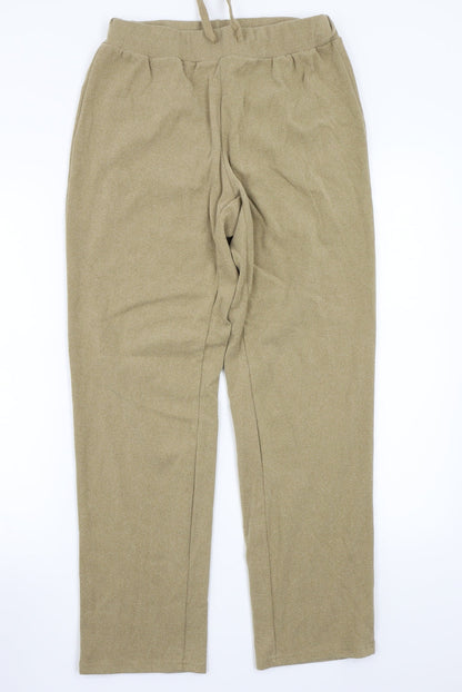 Womens UK Size L Preworn Regular Fit Sweatpants Brown Trousers