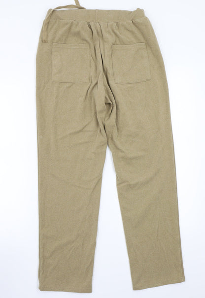 Womens UK Size L Preworn Regular Fit Sweatpants Brown Trousers