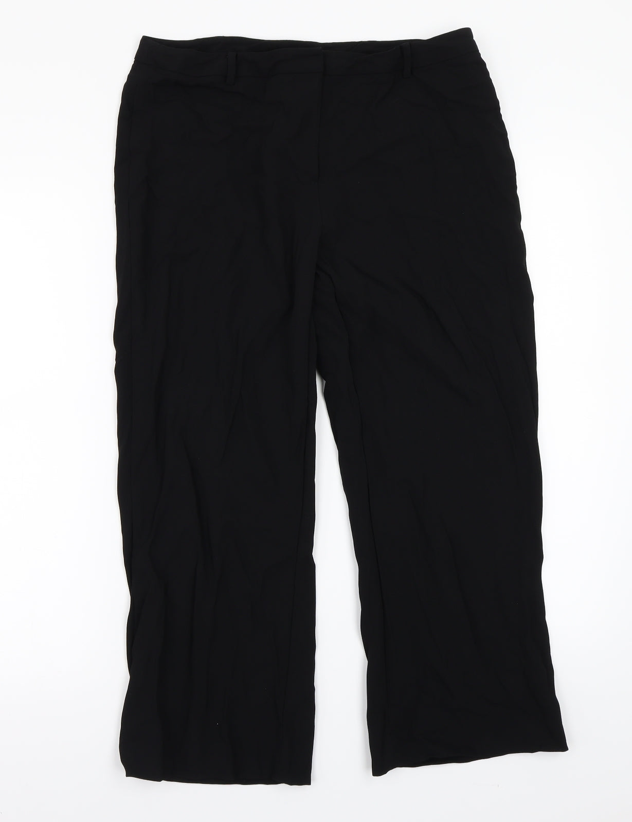 Womens UK Size 12 Collection Regular Fit  Black Trousers