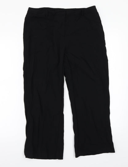 Womens UK Size 12 Collection Regular Fit  Black Trousers