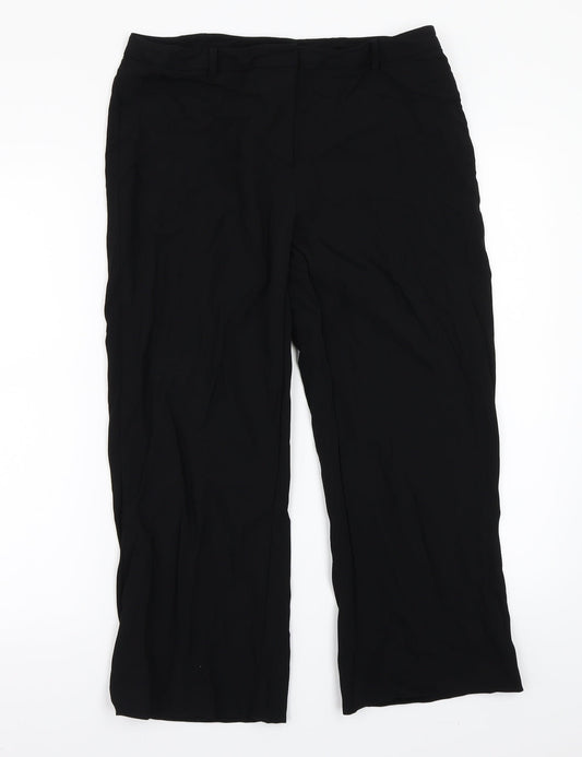 Womens UK Size 12 Collection Regular Fit  Black Trousers