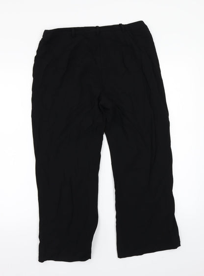 Womens UK Size 12 Collection Regular Fit  Black Trousers