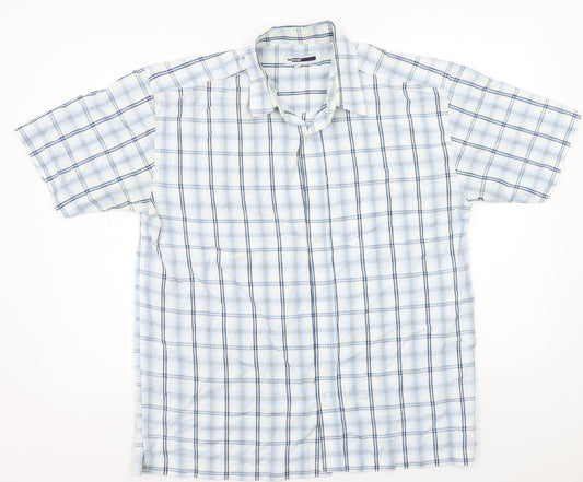 Mens UK Size L DM Merchandising White  Button-Up Short Sleeve Casual Shirt