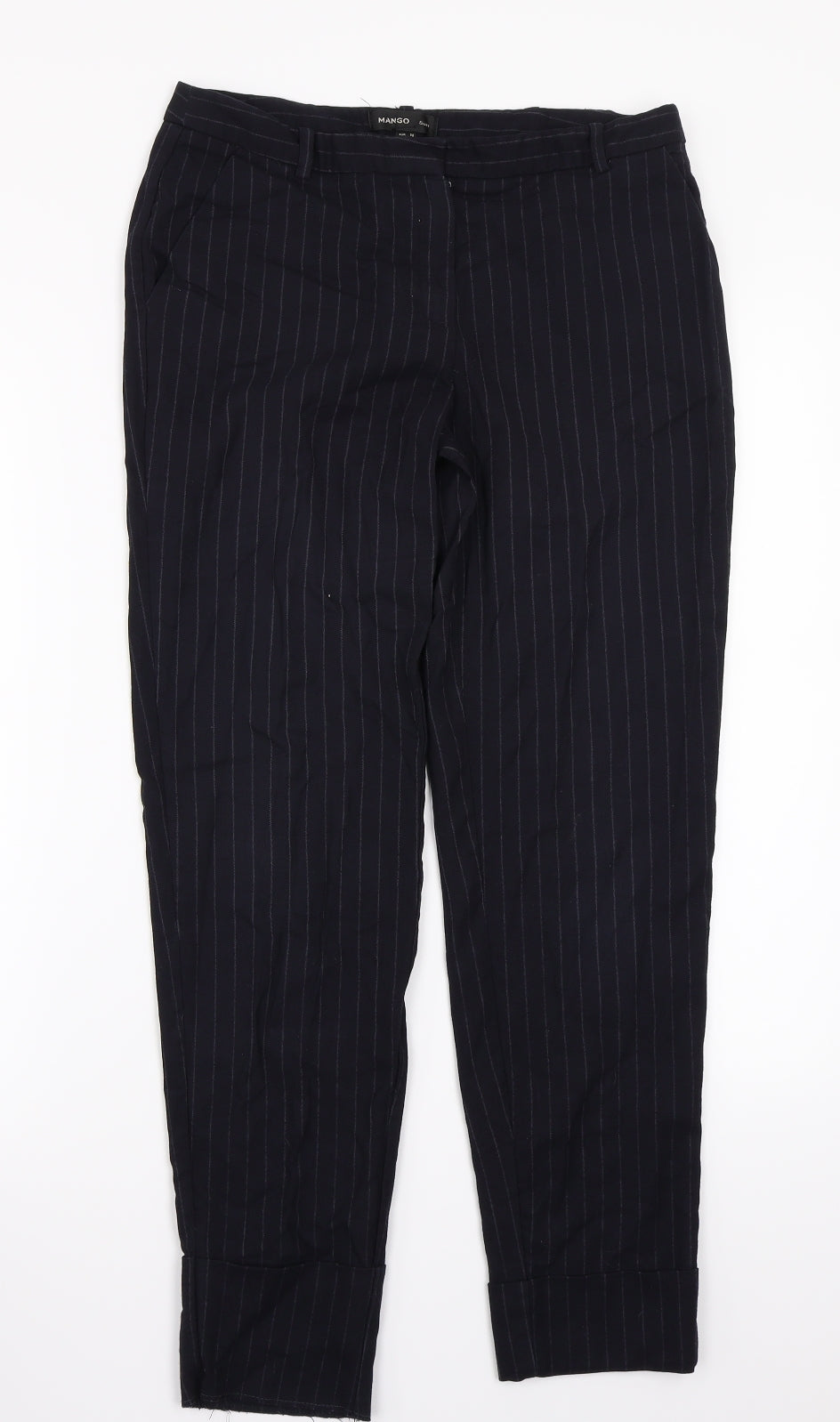 Mango Womens Black Striped  Trousers  Size 36 L32.5 in