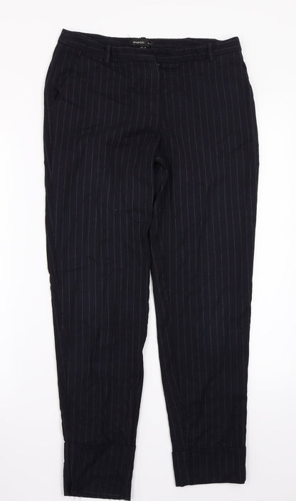 Mango Womens Black Striped  Trousers  Size 36 L32.5 in