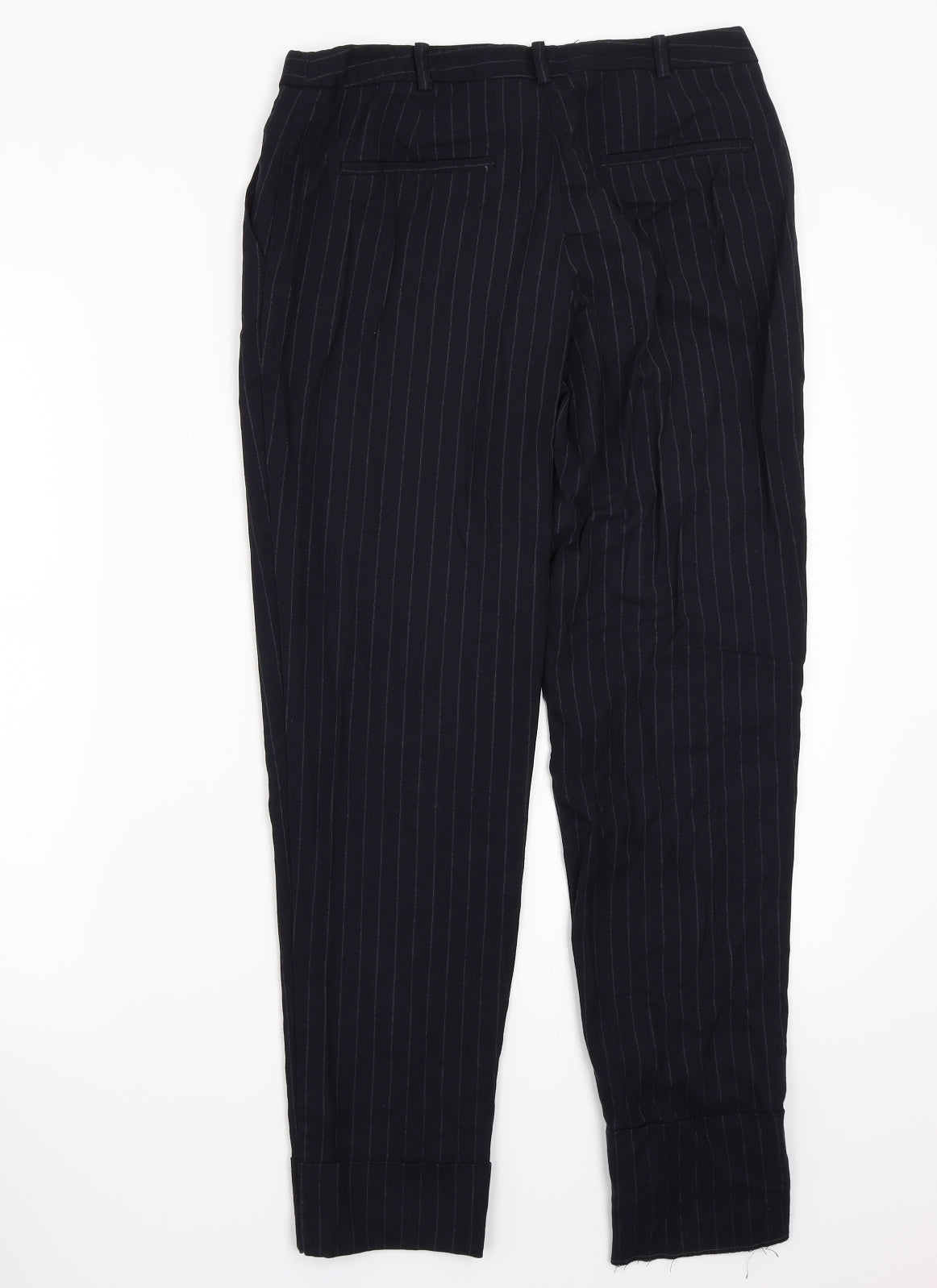 Mango Womens Black Striped  Trousers  Size 36 L32.5 in