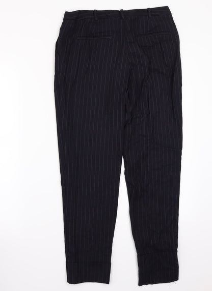 Mango Womens Black Striped  Trousers  Size 36 L32.5 in