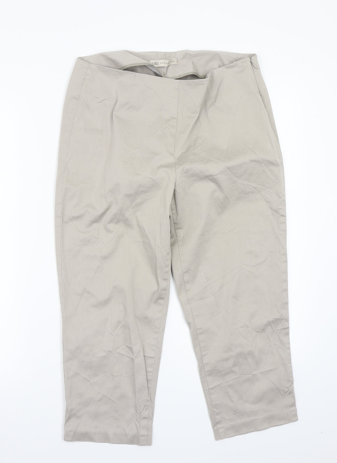 Womens UK Size 12 Marks and Spencer Regular Fit  Beige Trousers