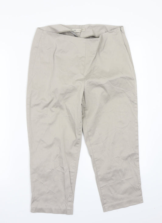 Womens UK Size 12 Marks and Spencer Regular Fit  Beige Trousers