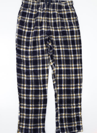 Warmth Womens Blue Check  Sweatpants Trousers Size L L28 in