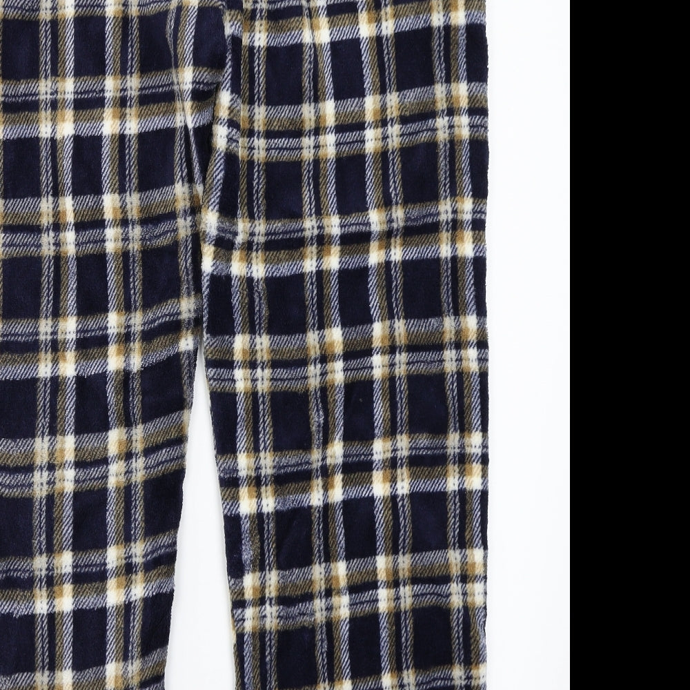 Warmth Womens Blue Check  Sweatpants Trousers Size L L28 in