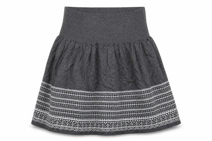 Switch Womens Grey Geometric Knit A-Line Skirt Size M