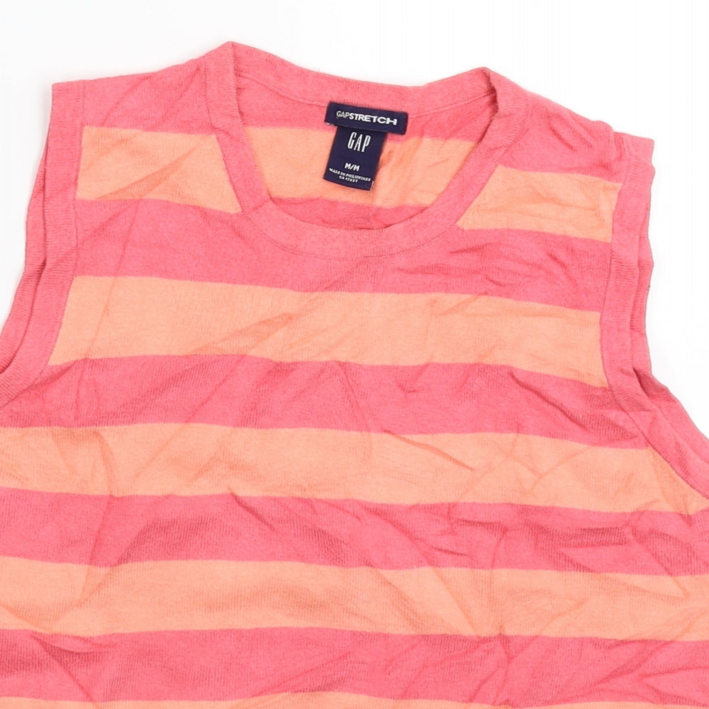 Gap Womens Pink Striped Knit Pullover Jumper Size M