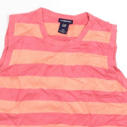 Gap Womens Pink Striped Knit Pullover Jumper Size M