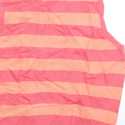 Gap Womens Pink Striped Knit Pullover Jumper Size M