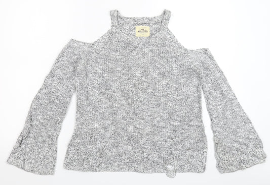Hollister Womens Grey  Knit Pullover Jumper Size S