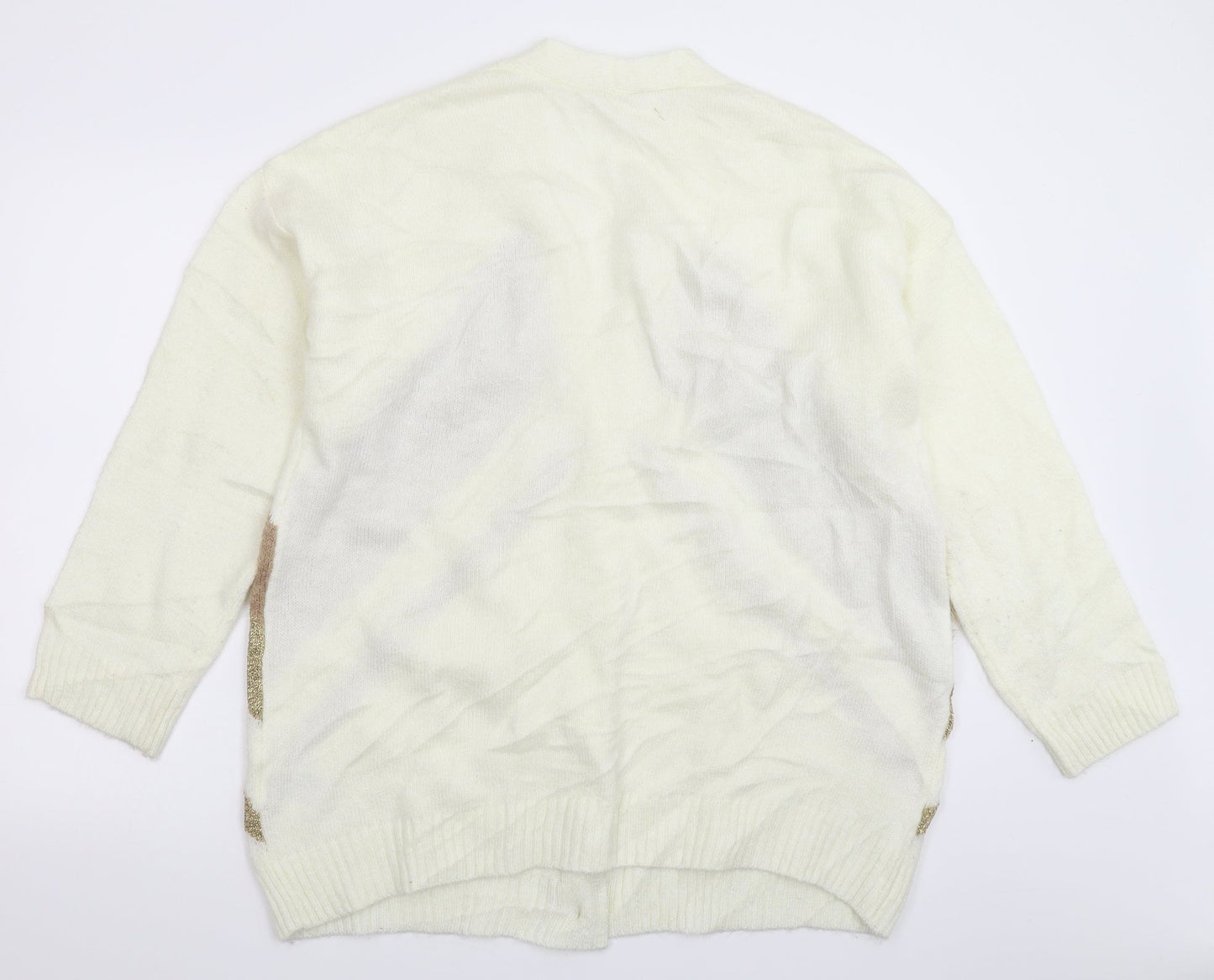LC Waikiki Womens White  Knit Cardigan Jumper Size L
