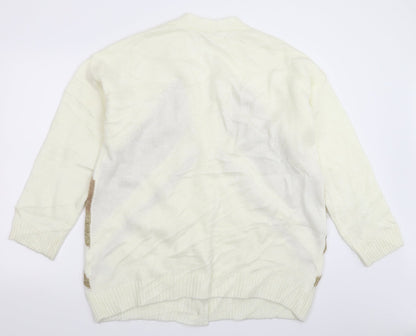 LC Waikiki Womens White  Knit Cardigan Jumper Size L