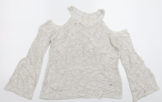 Hollister Womens Grey  Knit Pullover Jumper Size S  - Distressed