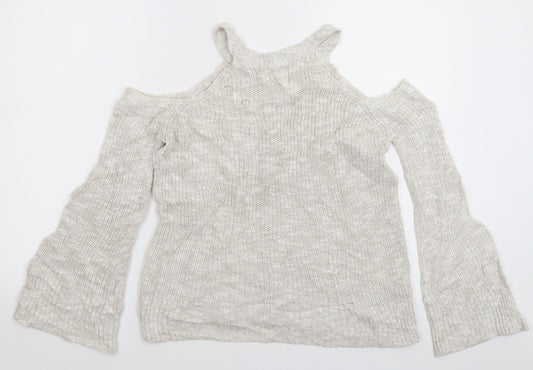 Hollister Womens Grey  Knit Pullover Jumper Size S  - Distressed
