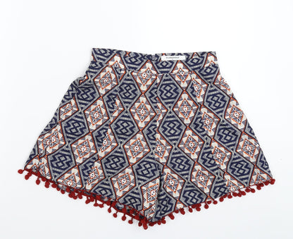 Glamorous Womens Multicoloured Geometric  Hot Pants Shorts Size XS