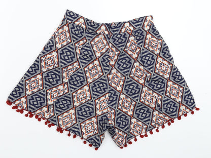 Glamorous Womens Multicoloured Geometric  Hot Pants Shorts Size XS