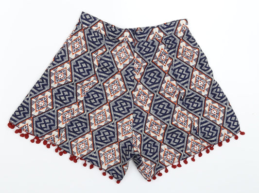 Glamorous Womens Multicoloured Geometric  Hot Pants Shorts Size XS
