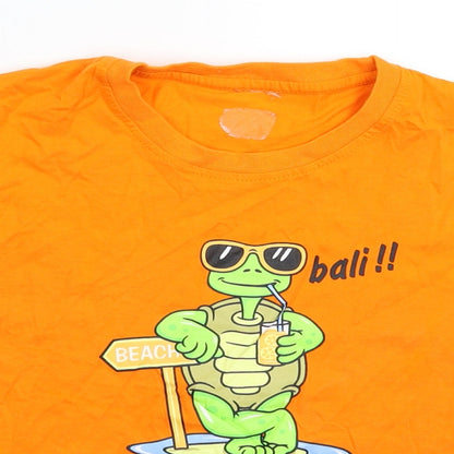 Preworn Boys Orange   Basic T-Shirt Size S