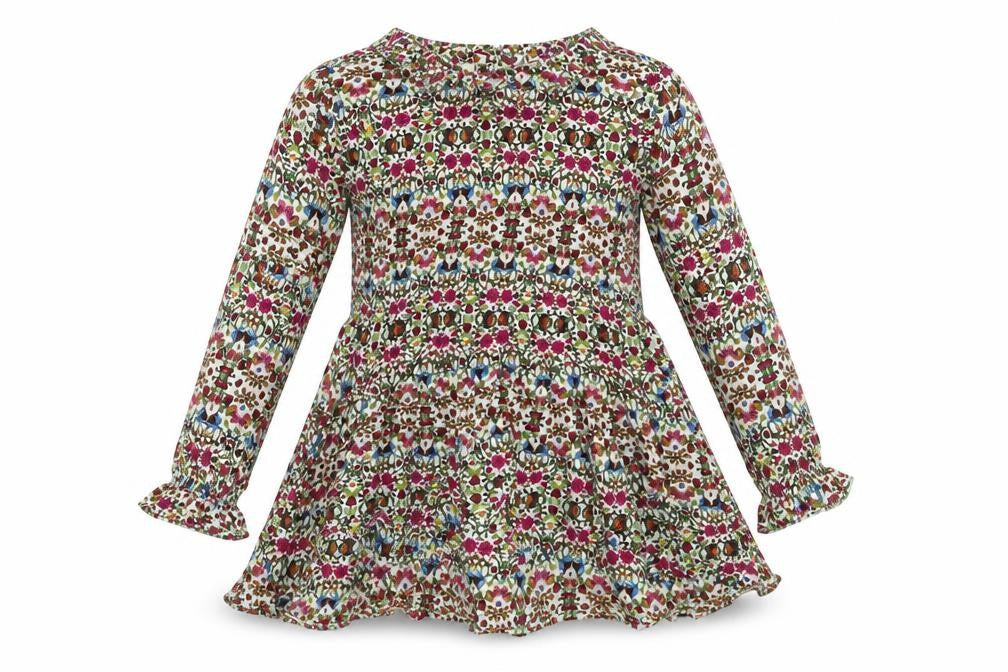 Front view of Caters girls’ multicoloured floral fit & flare, size 12, months