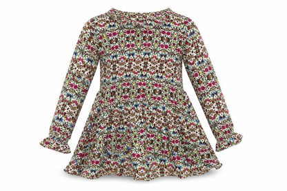 Front view of Caters girls’ multicoloured floral fit & flare, size 12, months