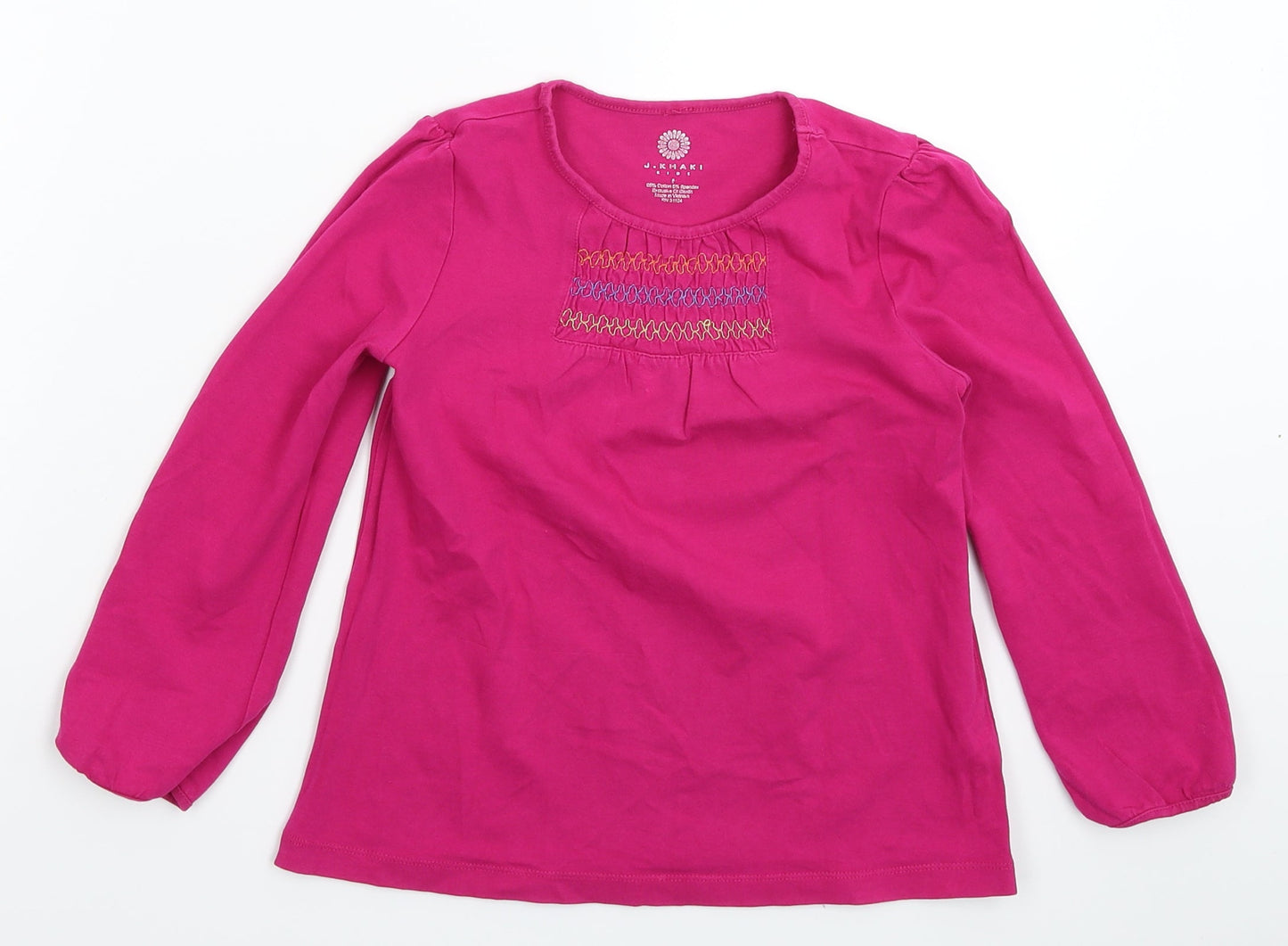 J Khaki Girls Pink   Basic T-Shirt Size 5 Years