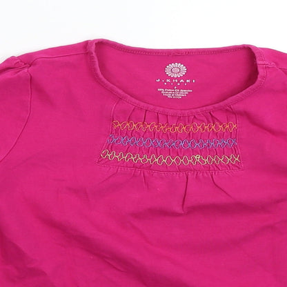 J Khaki Girls Pink   Basic T-Shirt Size 5 Years